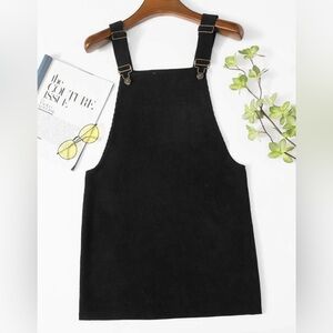 Black Cord Overall Dress